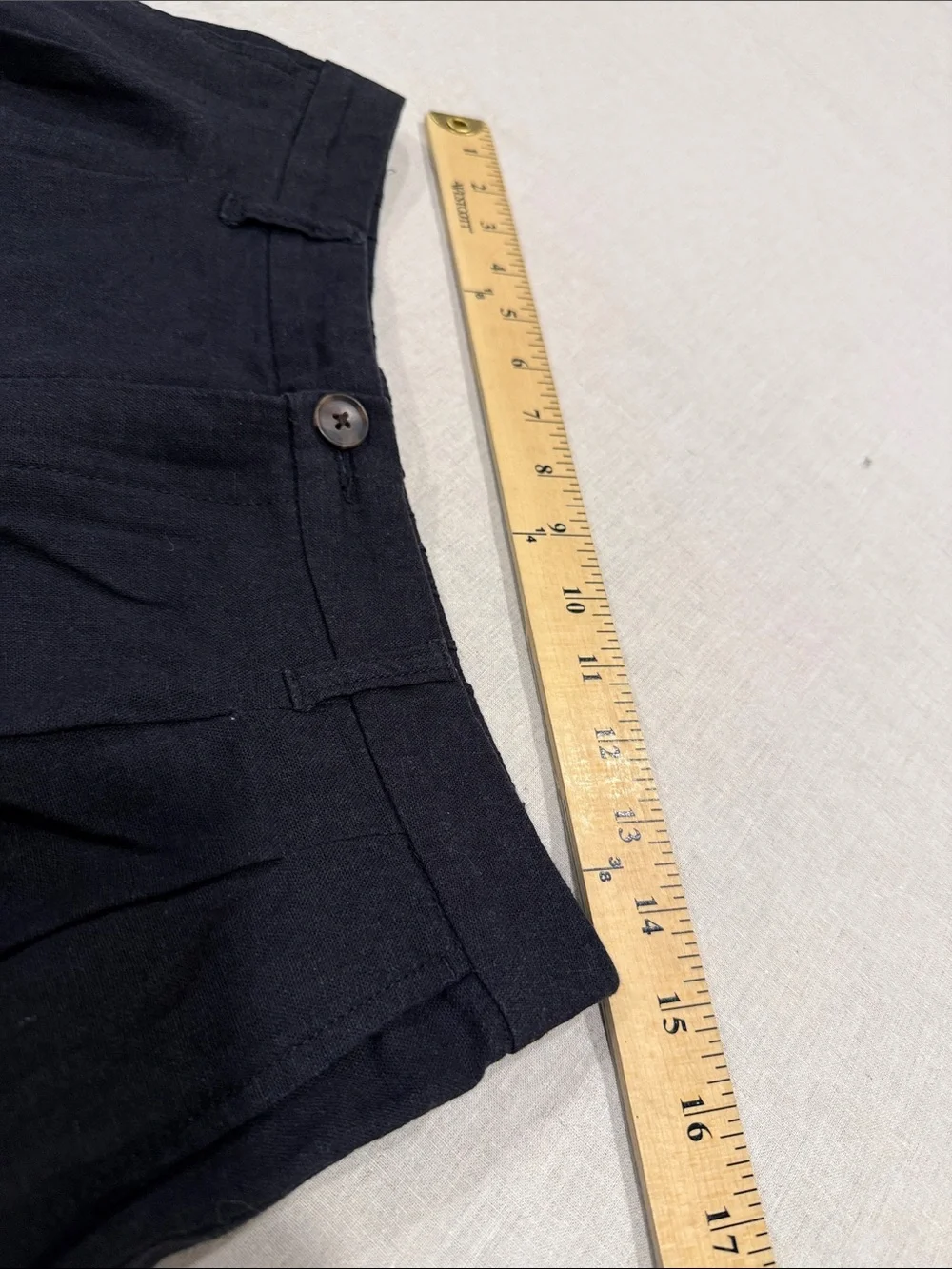 GAP High Rise Pleated Linen Shorts Black Size 8